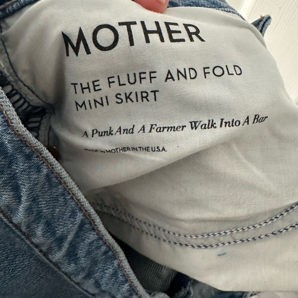 MOTHER The Fluff and Fold Pleated Mini Skirt NWOT  Sz 28 - Picture 9 of 10